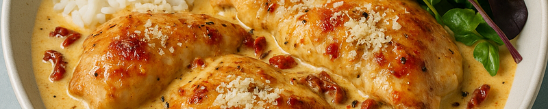 Kycklinglårfilé med vitlök och soltorkad tomat