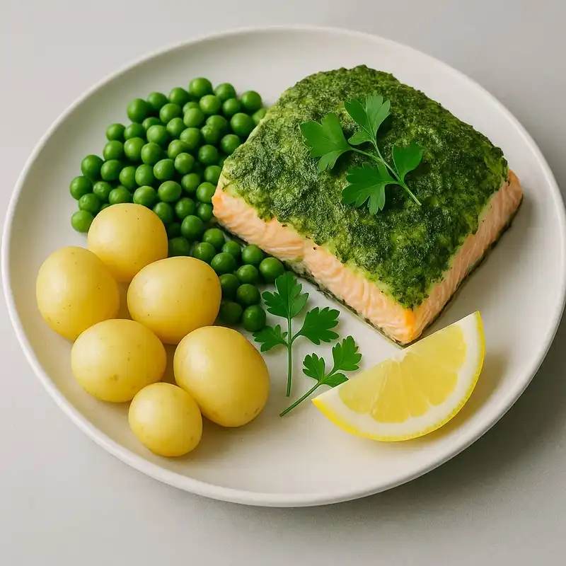 Lax i ugn med dilltäcke