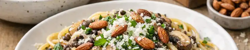 Pasta med linser och svamp
