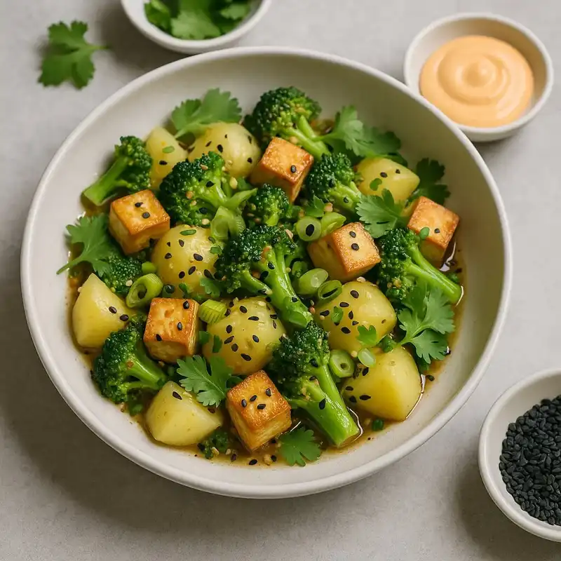Potatis, tofu och broccoli